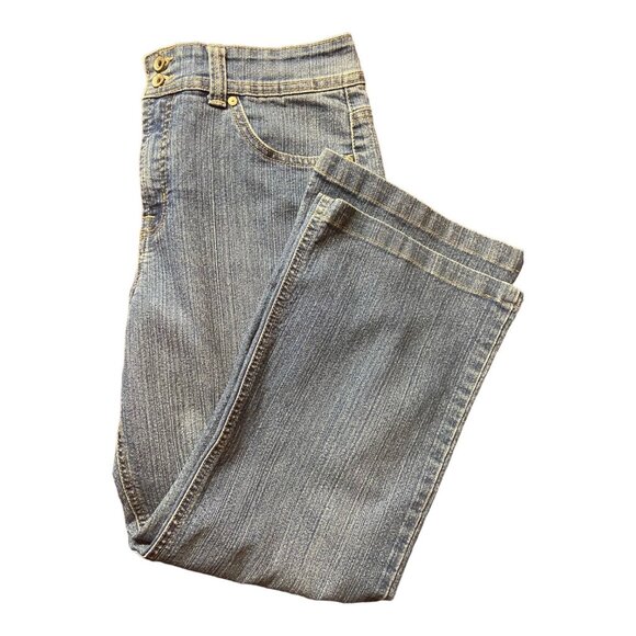 Nine West Jeans Womens 12 Blue Straight Leg Mid Rise Stretch Denim Classic Y2K - Picture 1 of 10